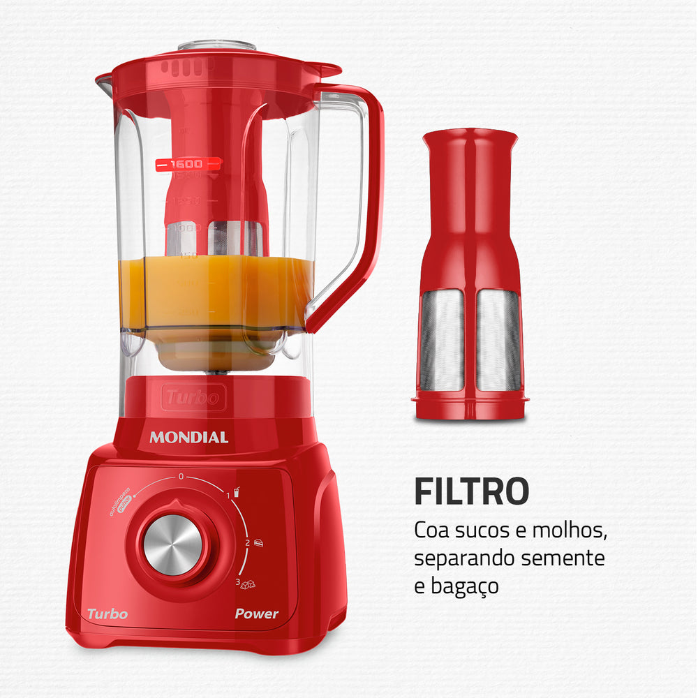 Liquidificador Mondial Turbo Power L99-fr 3 Velocidades 550W Liquidificador Mondial Turbo Power L99-fr 3 Velocidades 550W